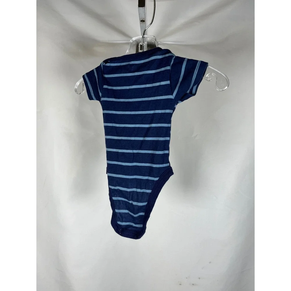 Gerber Onesies Brand Newborn Blue Striped Short Sleeve‎ Bodysuit Baby Boy Girl